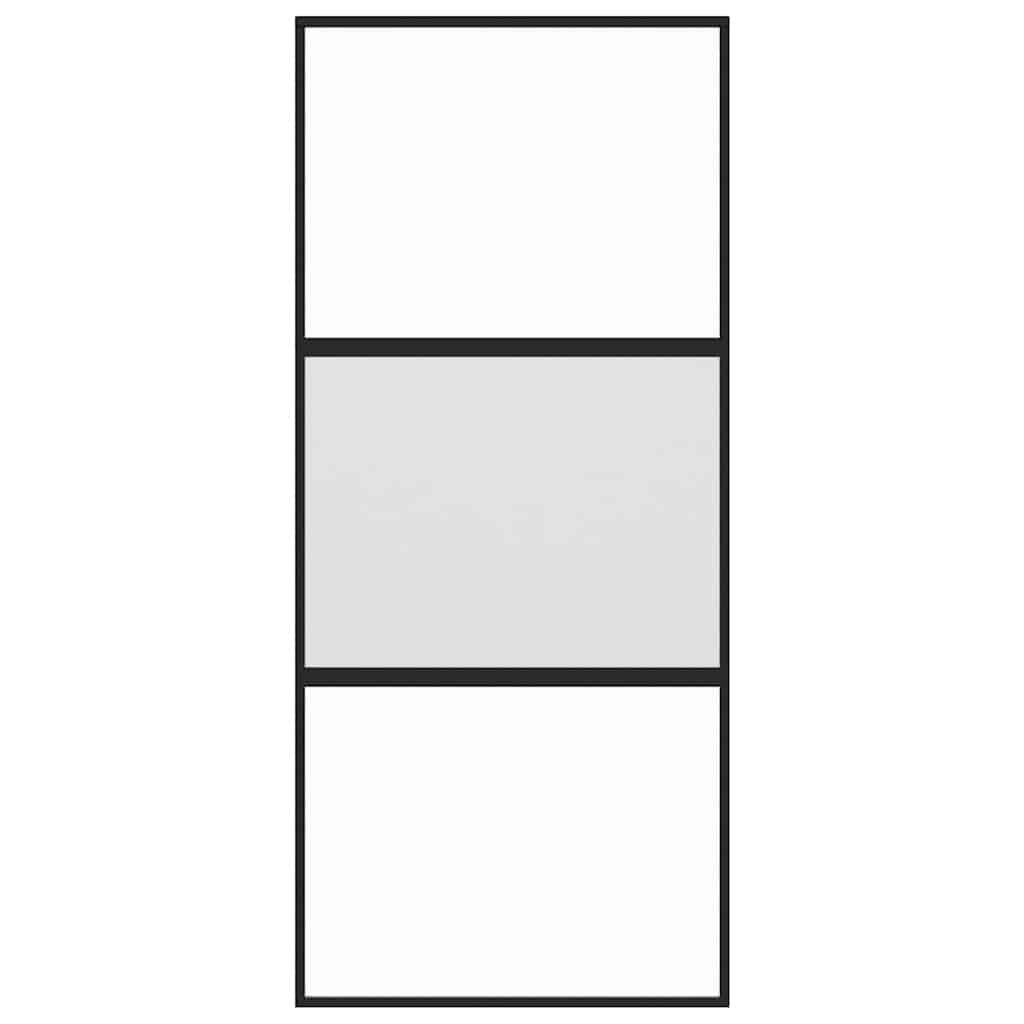 Vidaxl Porte coulissante 90x205 cm Verre durcie et noir en aluminium