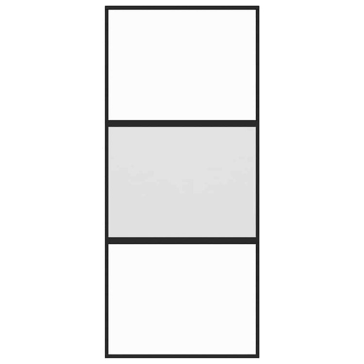 Vidaxl Porte coulissante 90x205 cm Verre durcie et noir en aluminium