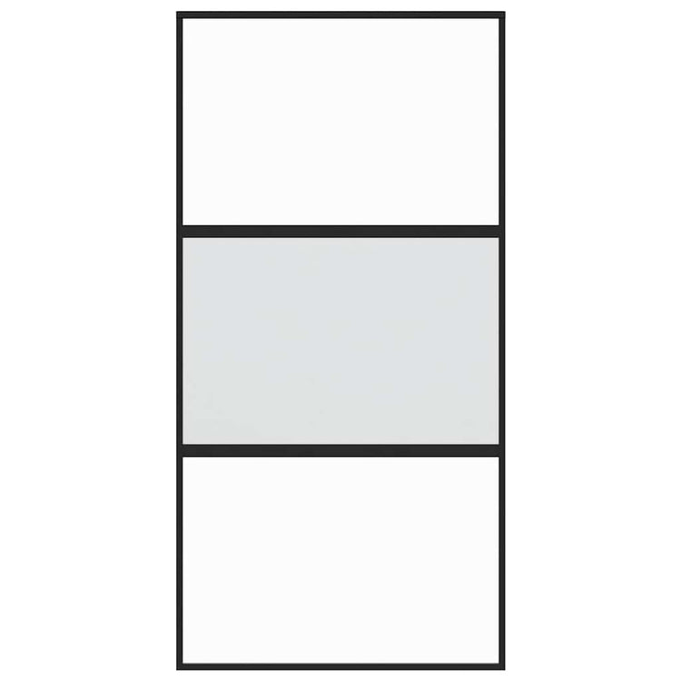 Vidaxl Porte coulissante 102.5x205 cm Verre durcie et noir en aluminium