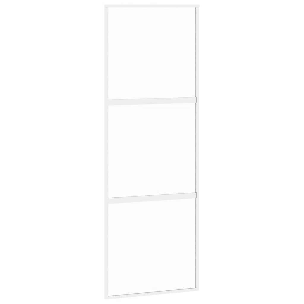 Vidaxl Porte coulissante 76x205 cm Verre durcie et aluminium blanc