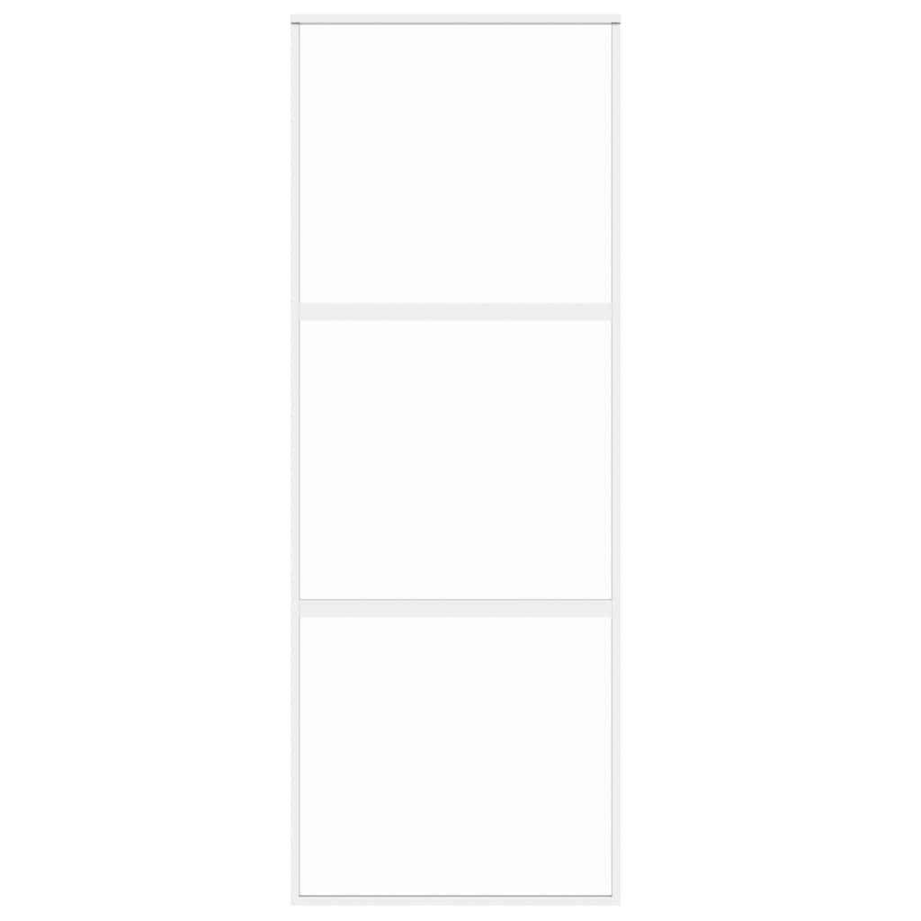 Vidaxl Porte coulissante 76x205 cm Verre durcie et aluminium blanc