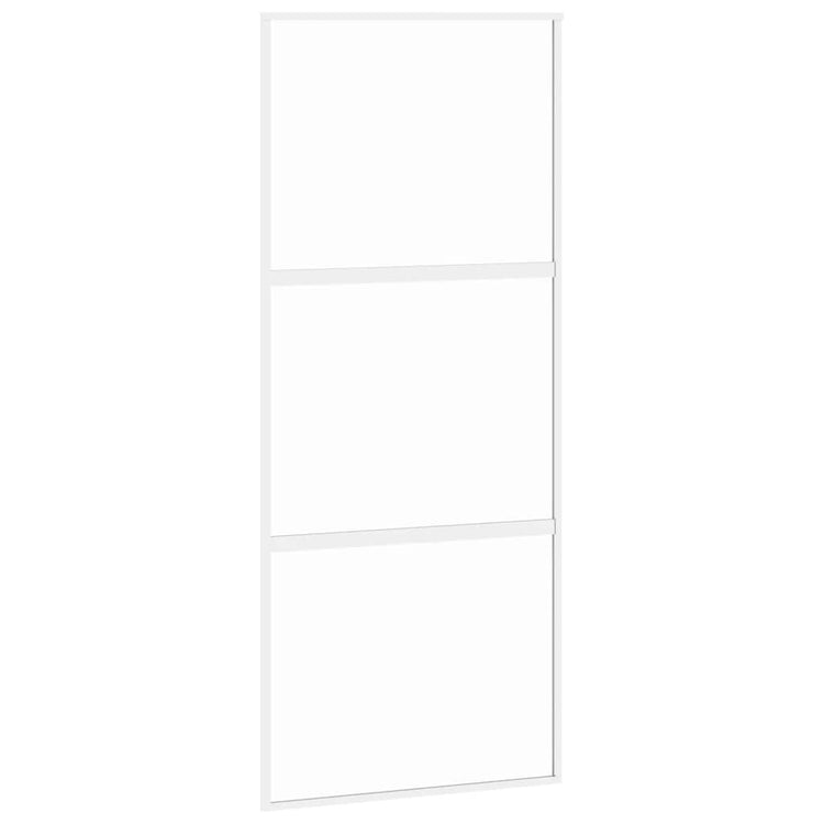 VidaXL porte coulissante 90x205 cm verre trempé et aluminium blanc