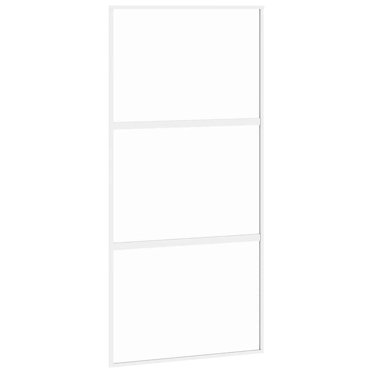 Vidaxl Porte coulissante 102.5x205 cm Verre durcie et aluminium blanc
