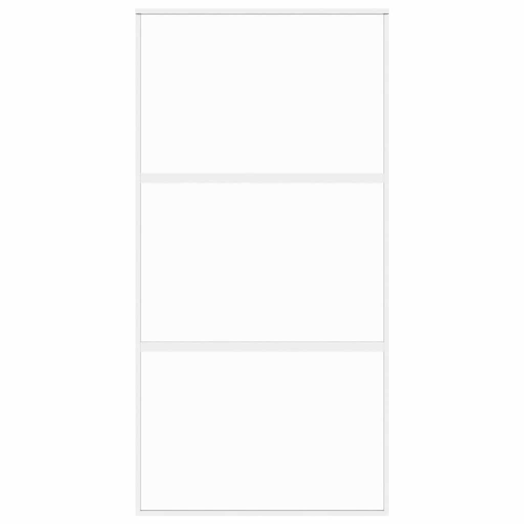 Vidaxl Porte coulissante 102.5x205 cm Verre durcie et aluminium blanc