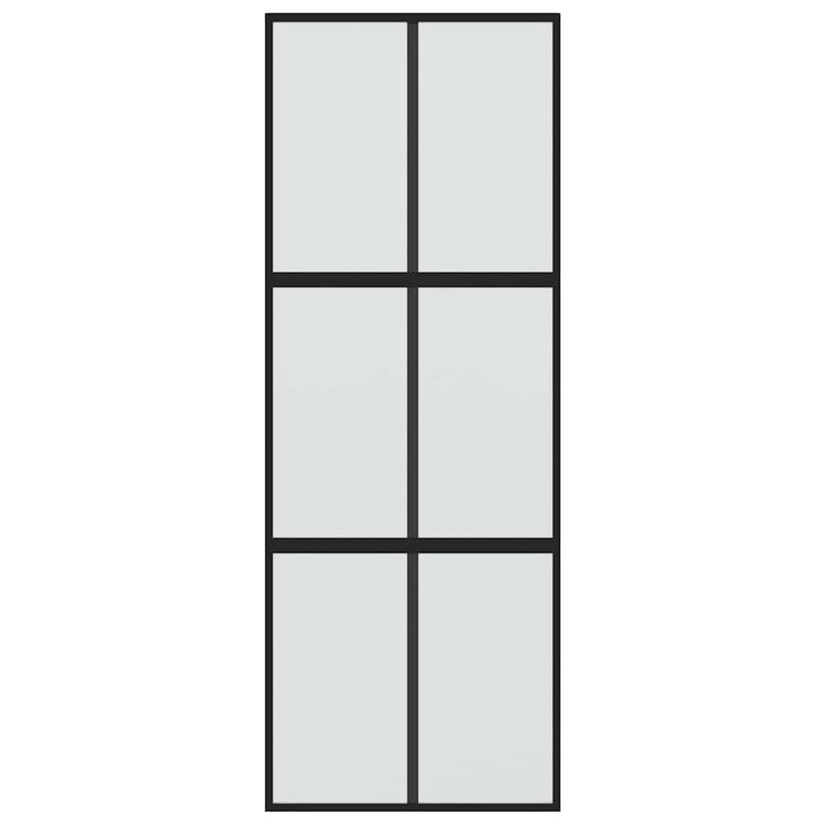 Vidaxl Porte coulissante 90x205 cm Verre durcie et noir en aluminium