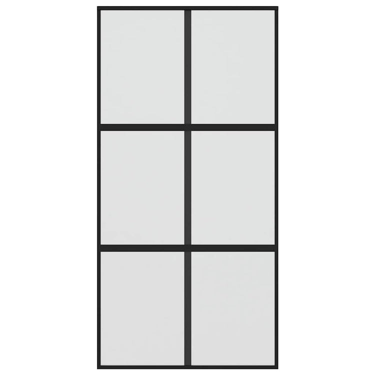 Vidaxl Porte coulissante 102.5x205 cm Verre durcie et noir en aluminium