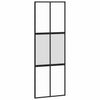 Vidaxl Porte coulissante 76x205 cm Verre durcie et noir en aluminium