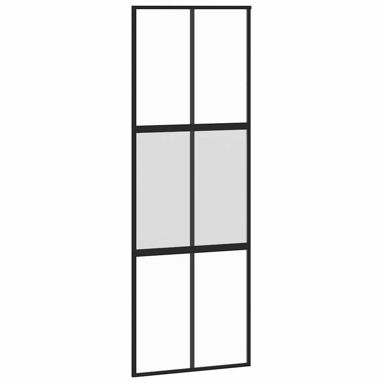 Vidaxl Porte coulissante 76x205 cm Verre durcie et noir en aluminium