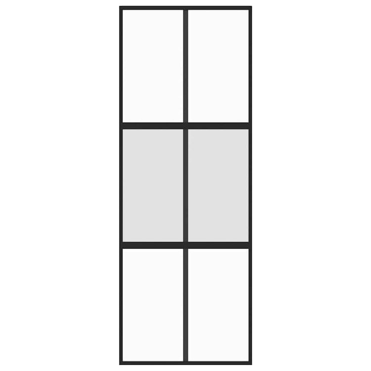 Vidaxl Porte coulissante 76x205 cm Verre durcie et noir en aluminium