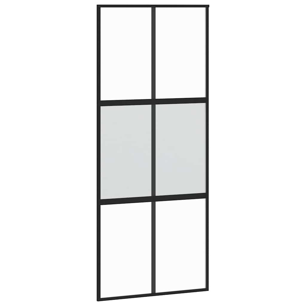 Vidaxx porte coulissante 90x205 cm verre trempé et aluminium noir