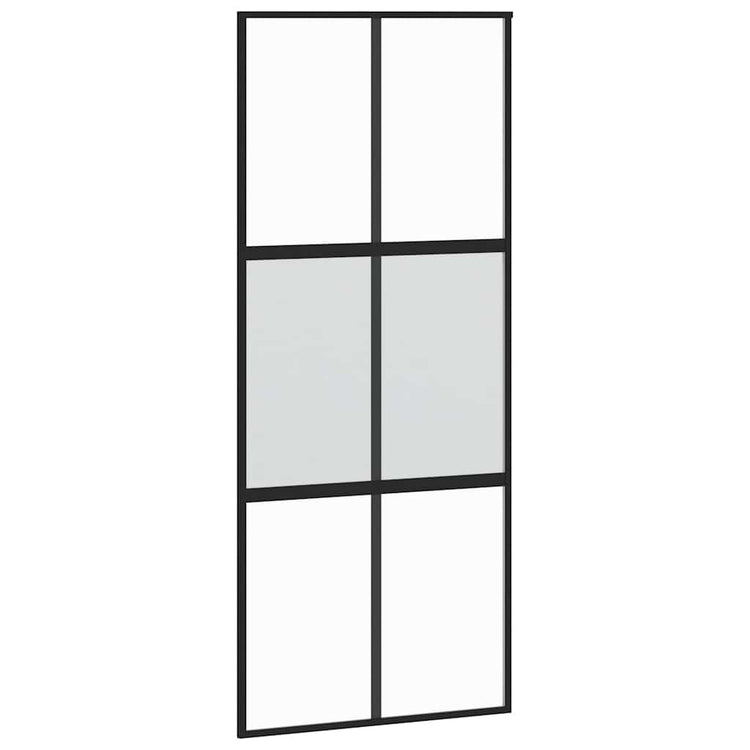 Vidaxx porte coulissante 90x205 cm verre trempé et aluminium noir