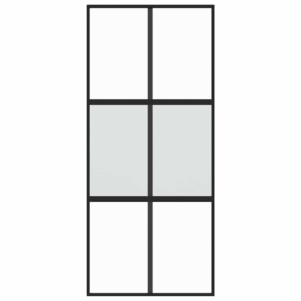 Vidaxx porte coulissante 90x205 cm verre trempé et aluminium noir