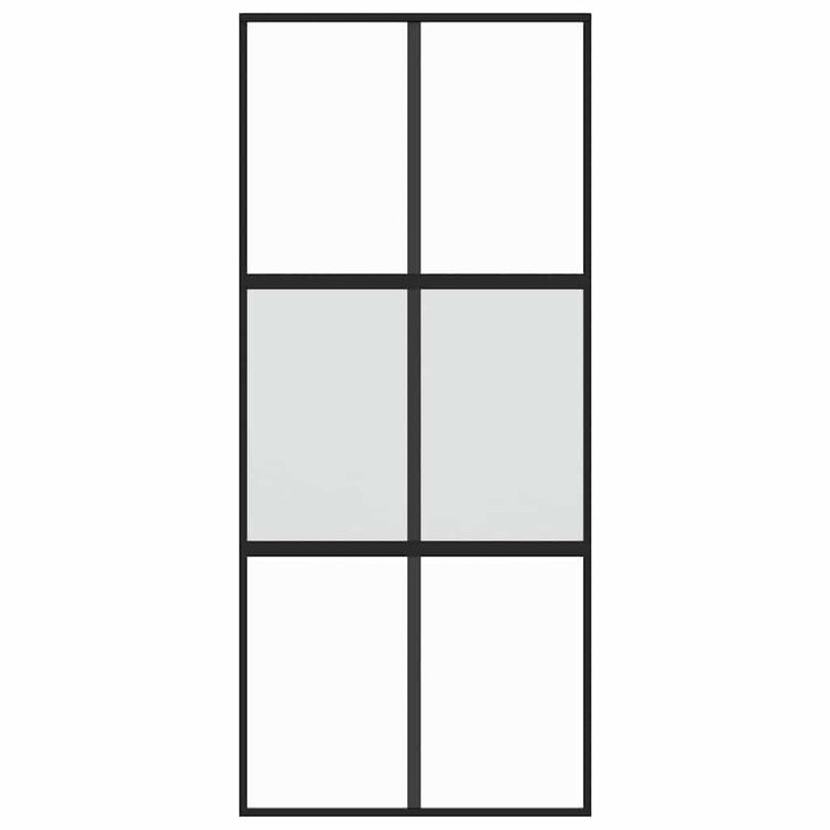 Vidaxx porte coulissante 90x205 cm verre trempé et aluminium noir