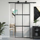 Vidaxx porte coulissante 90x205 cm verre trempé et aluminium noir