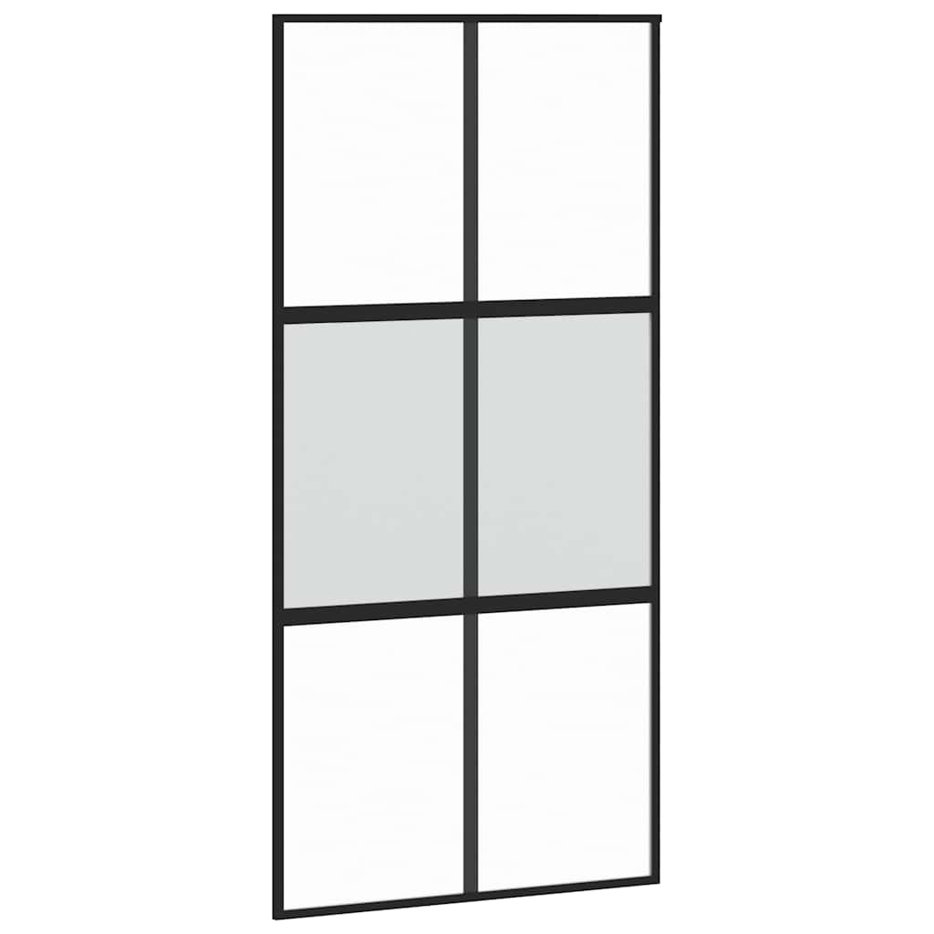 Vidaxx porte coulissante 102,5x205 cm verre trempé et aluminium noir