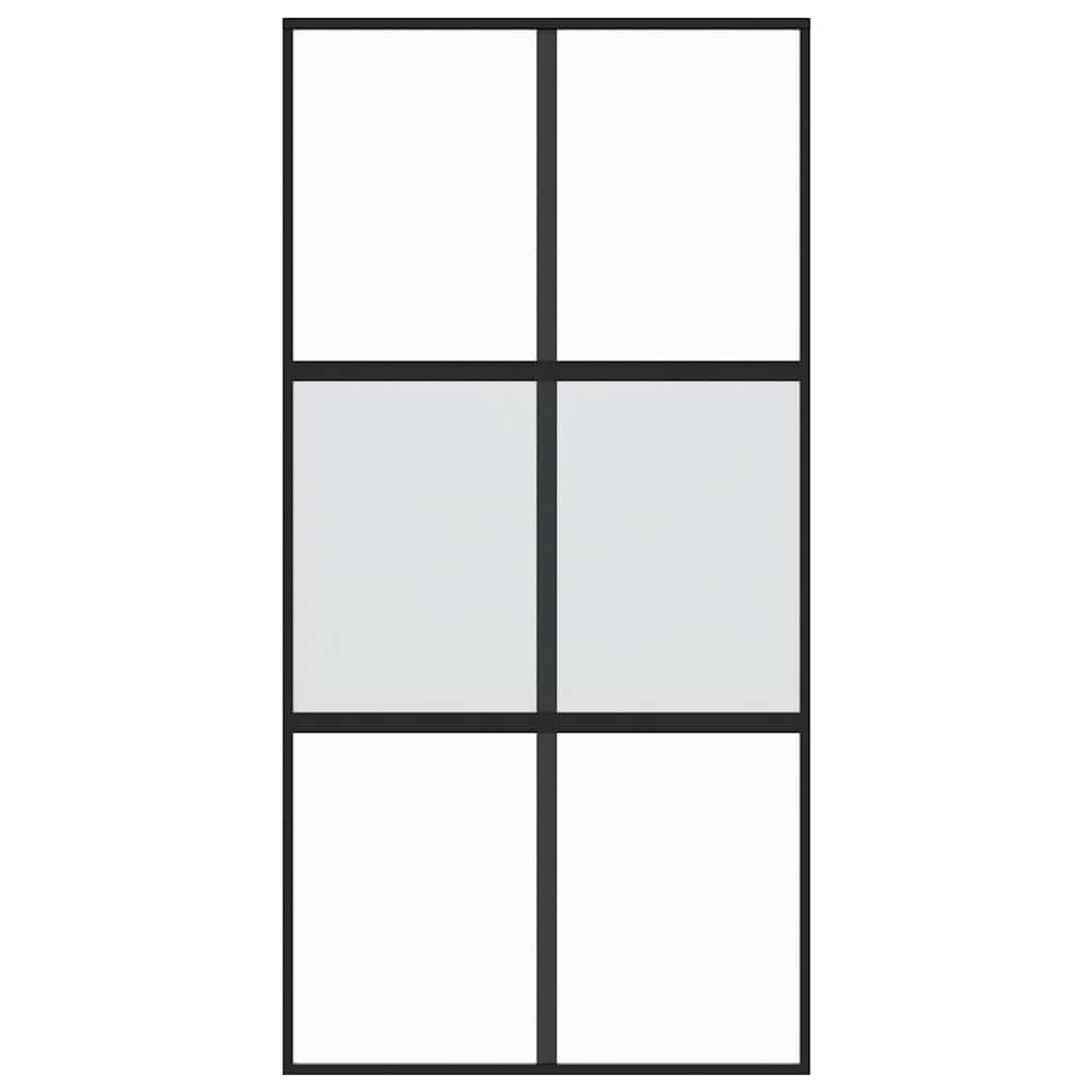 Vidaxx porte coulissante 102,5x205 cm verre trempé et aluminium noir