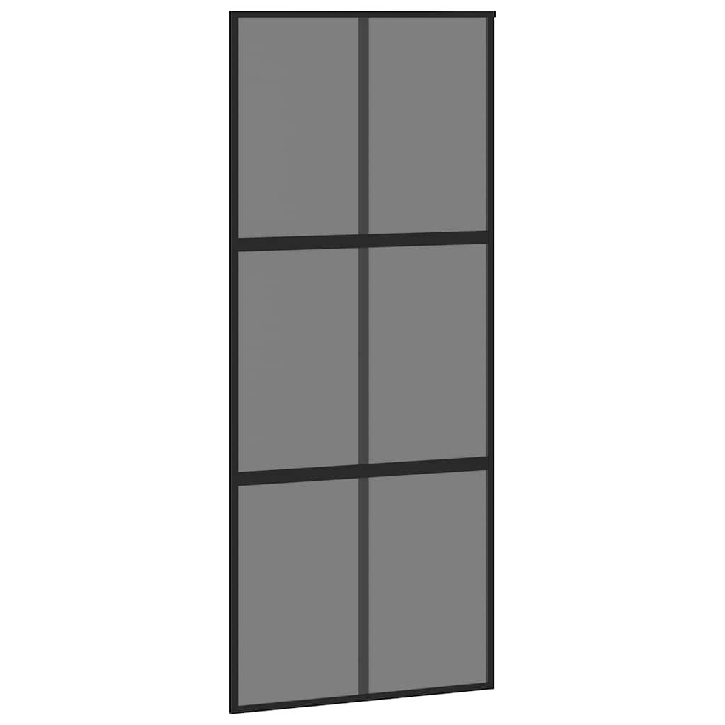 Vidaxx porte coulissante 90x205 cm verre trempé et aluminium noir