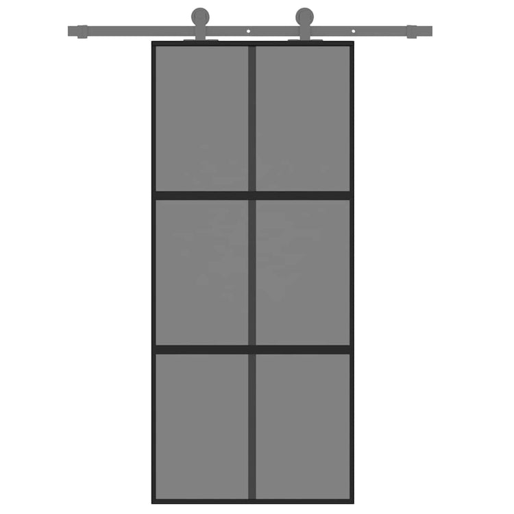 Vidaxx porte coulissante 90x205 cm verre trempé et aluminium noir