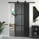 Vidaxx porte coulissante 90x205 cm verre trempé et aluminium noir