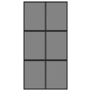 Vidaxl Porte coulissante 102.5x205 cm Verre durcie et noir en aluminium - afbeelding 3