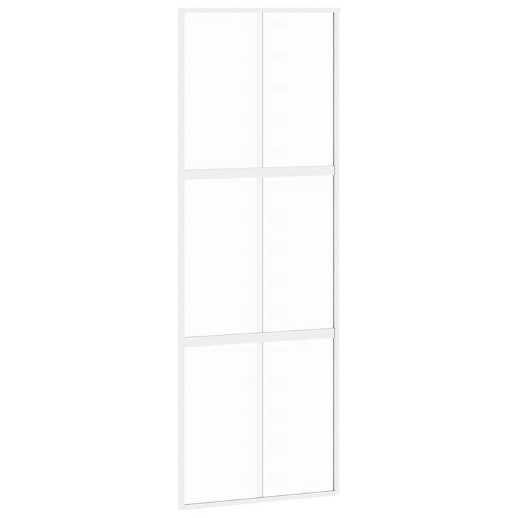Vidaxl Porte coulissante 76x205 cm Verre durcie et aluminium blanc