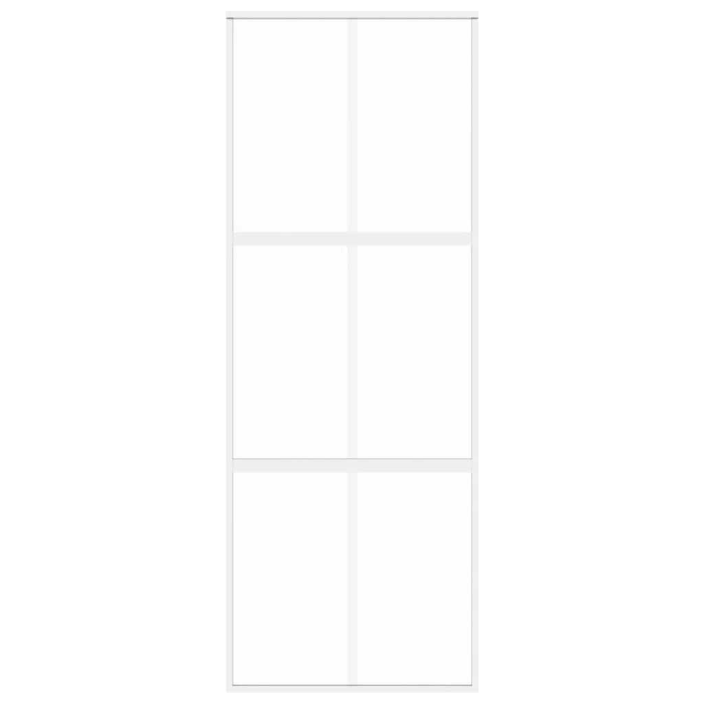 Vidaxl Porte coulissante 76x205 cm Verre durcie et aluminium blanc