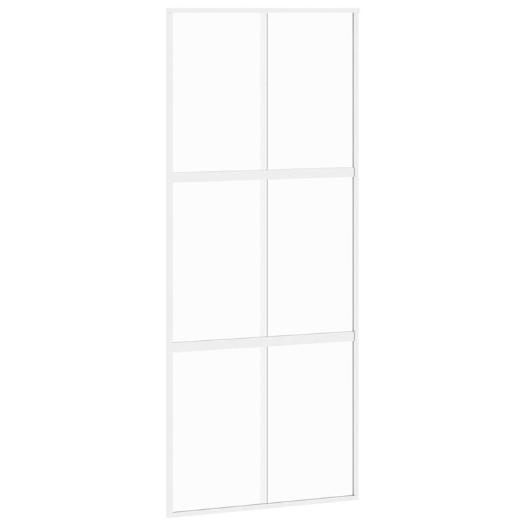 Vidaxl Porte coulissante 90x205 cm Verre durcie et aluminium blanc