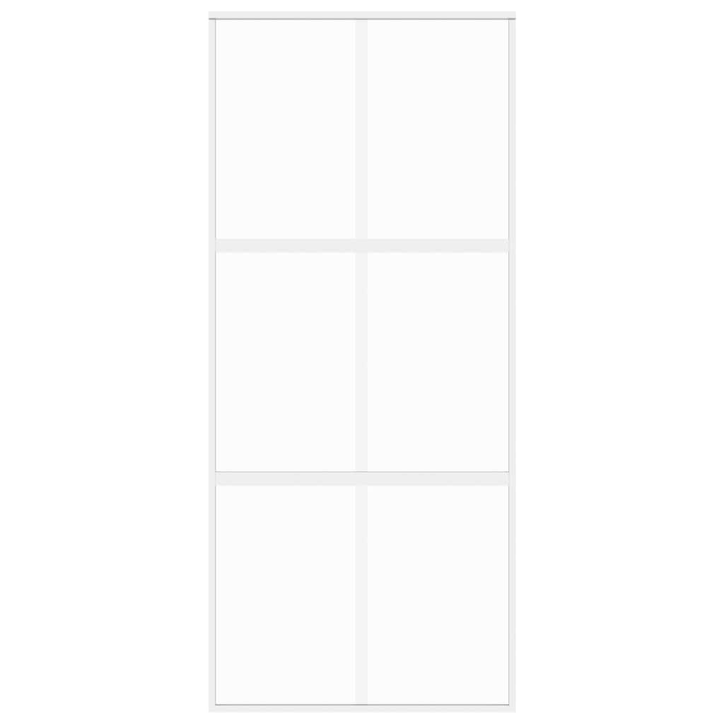 Vidaxl Porte coulissante 90x205 cm Verre durcie et aluminium blanc