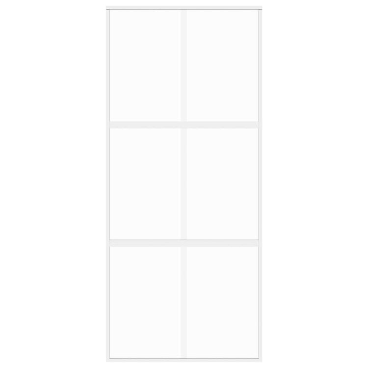 Vidaxl Porte coulissante 90x205 cm Verre durcie et aluminium blanc