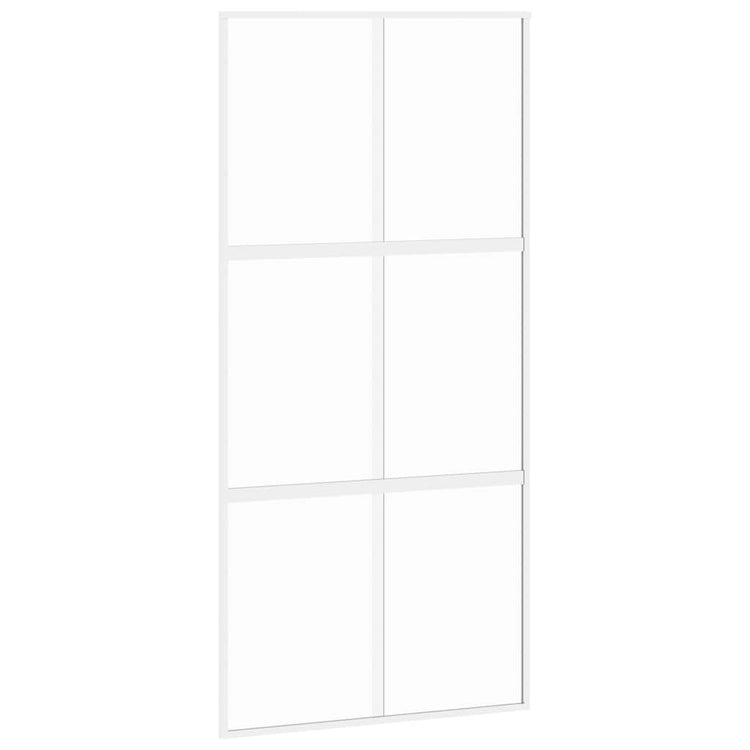 Vidaxl Porte coulissante 102.5x205 cm Verre durcie et aluminium blanc