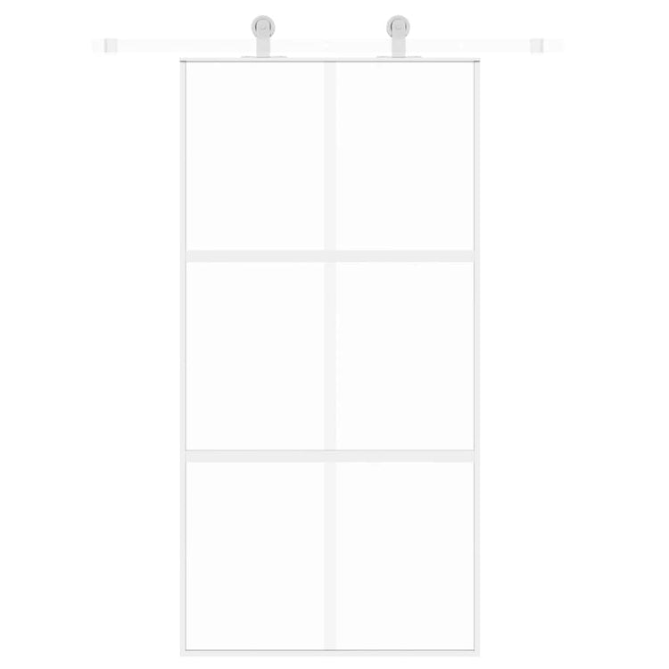 Vidaxl Porte coulissante 102.5x205 cm Verre durcie et aluminium blanc