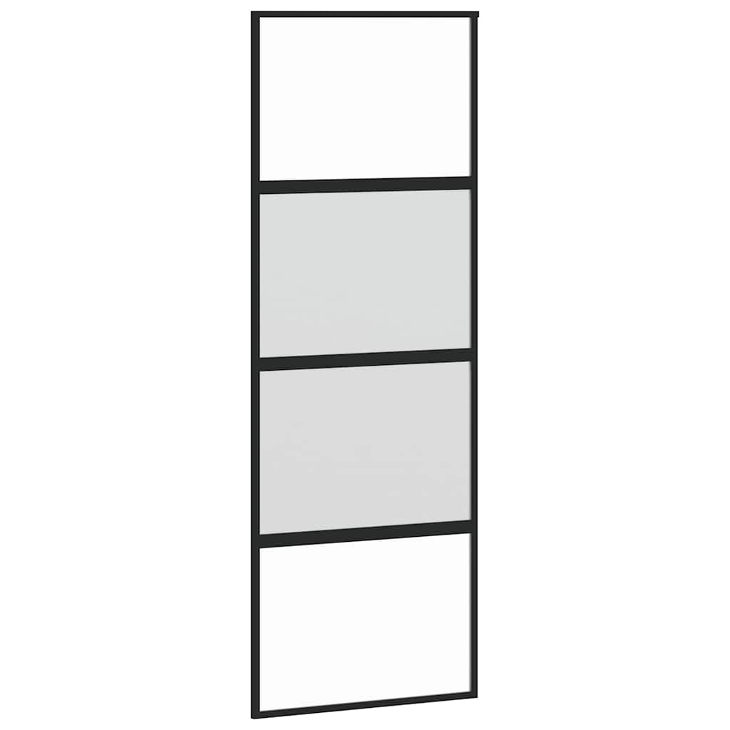 Vidaxx porte coulissante 76x205 cm verre trempé et aluminium noir