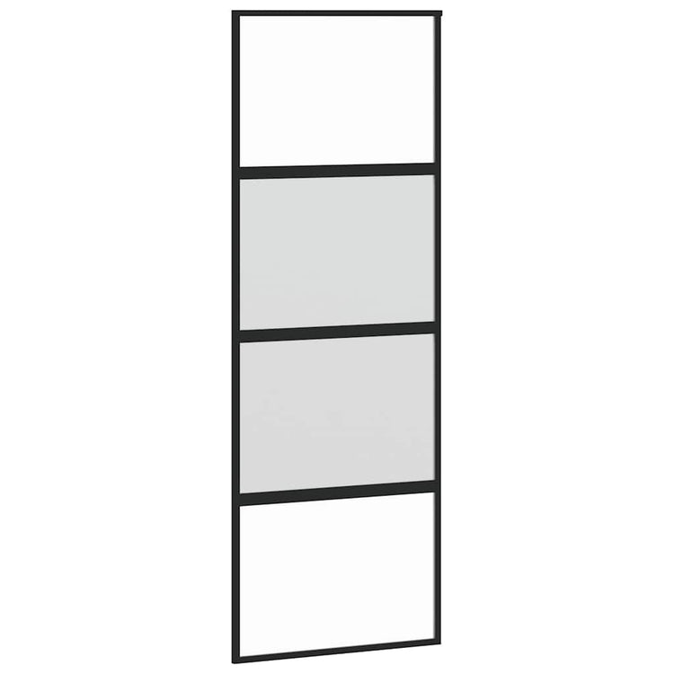 Vidaxx porte coulissante 76x205 cm verre trempé et aluminium noir