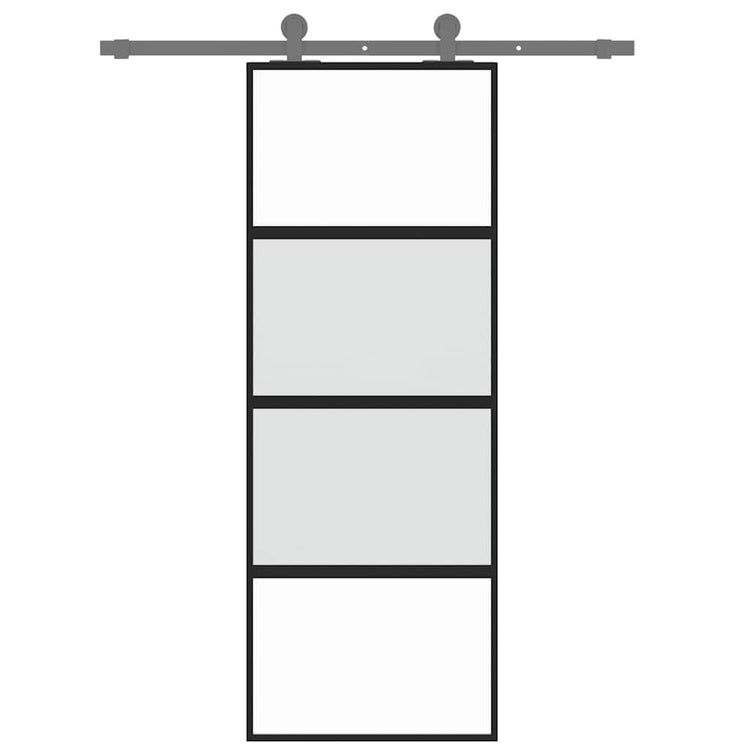 Vidaxx porte coulissante 76x205 cm verre trempé et aluminium noir