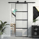 Vidaxx porte coulissante 76x205 cm verre trempé et aluminium noir