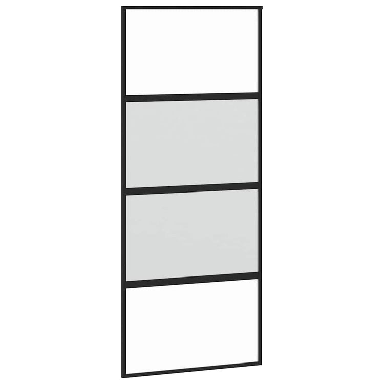 Vidaxl Porte coulissante 90x205 cm Verre durcie et noir en aluminium