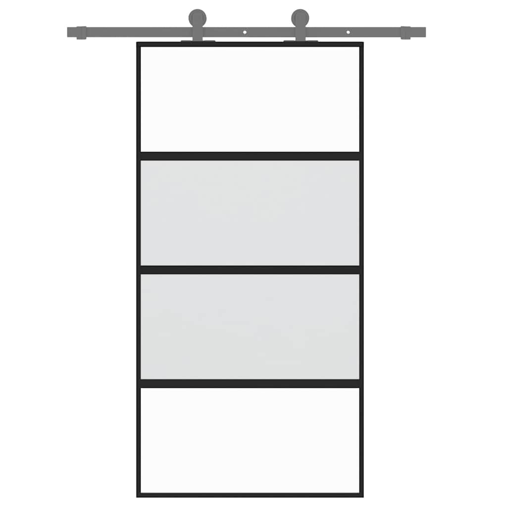 Vidaxx porte coulissante 102,5x205 cm verre trempé et aluminium noir