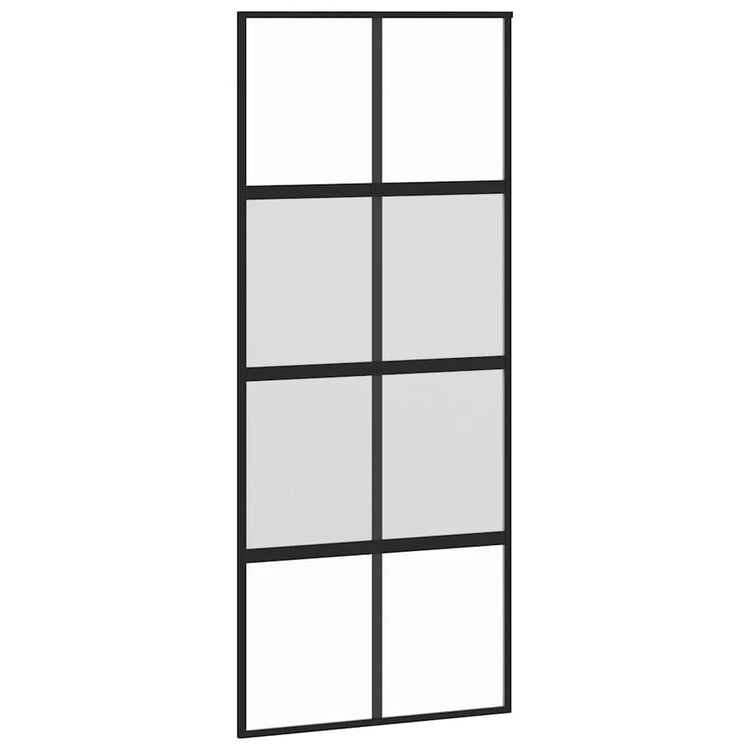 Vidaxl Porte coulissante 90x205 cm Verre durcie et noir en aluminium