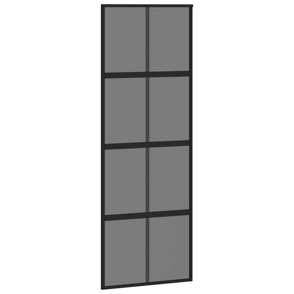 Vidaxx porte coulissante 76x205 cm verre trempé et aluminium noir
