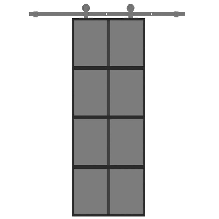 Vidaxx porte coulissante 76x205 cm verre trempé et aluminium noir