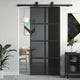 Vidaxx porte coulissante 90x205 cm verre trempé et aluminium noir