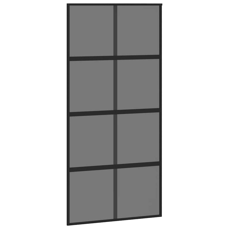 Vidaxl Porte coulissante 102.5x205 cm Verre durcie et noir en aluminium