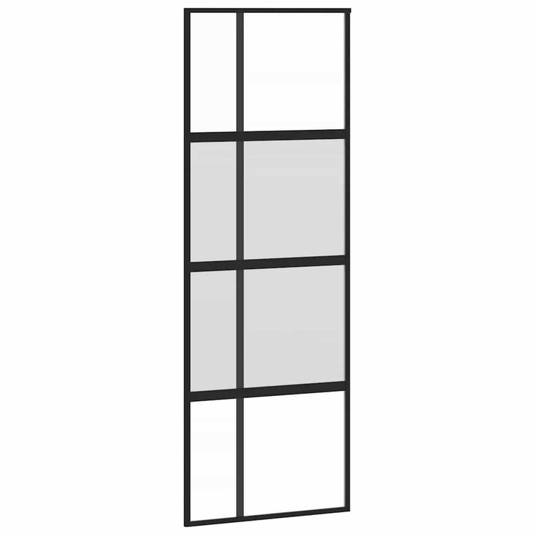 Vidaxl Porte coulissante 76x205 cm Verre durcie et noir en aluminium