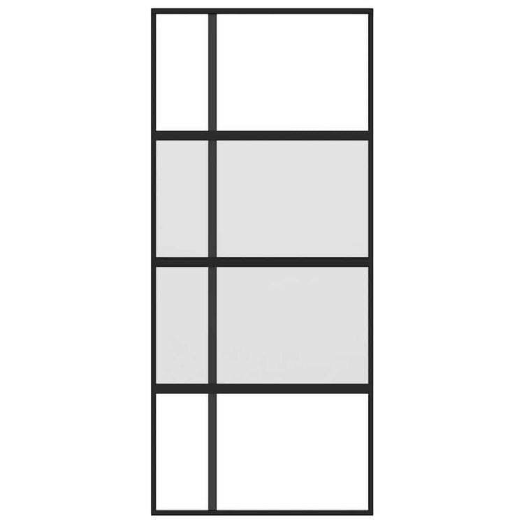 Vidaxl Porte coulissante 90x205 cm Verre durcie et noir en aluminium