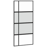 Vidaxl Porte coulissante 102.5x205 cm Verre durcie et noir en aluminium - afbeelding 2