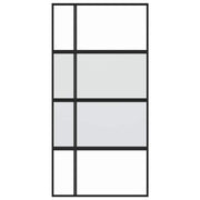 Vidaxl Porte coulissante 102.5x205 cm Verre durcie et noir en aluminium - afbeelding 3