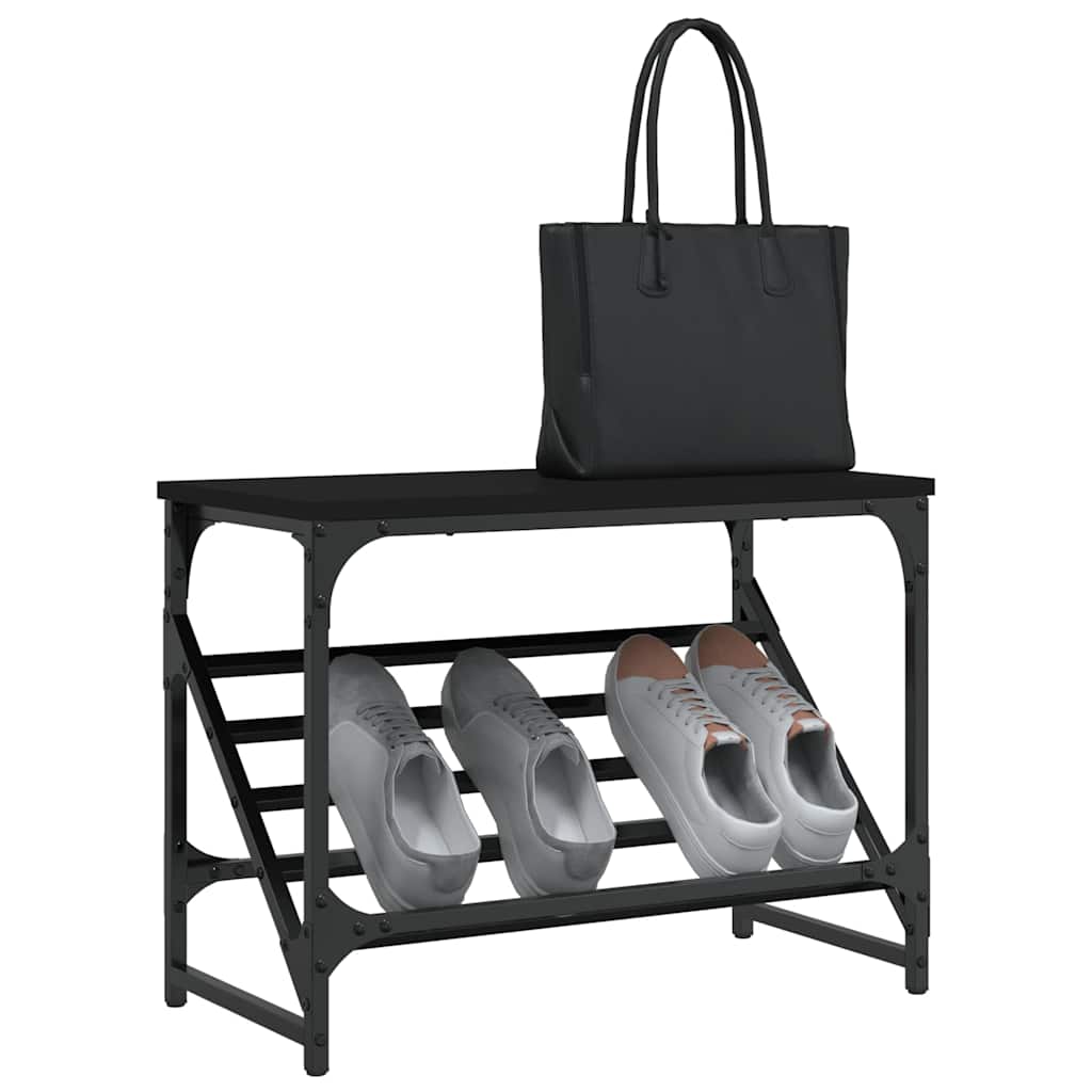 Rack à chaussures Vidaxl 60x30x45 cm Bois de bois noir