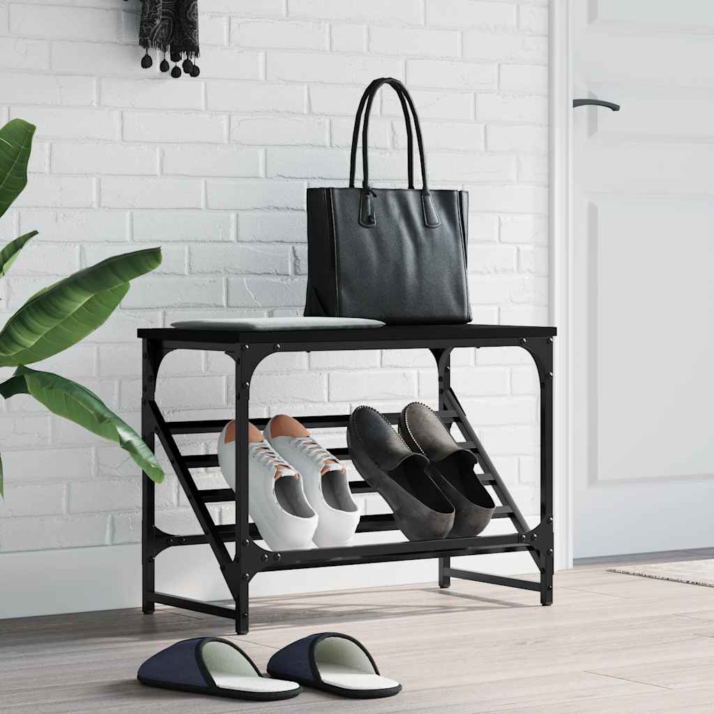 Rack à chaussures Vidaxl 60x30x45 cm Bois de bois noir