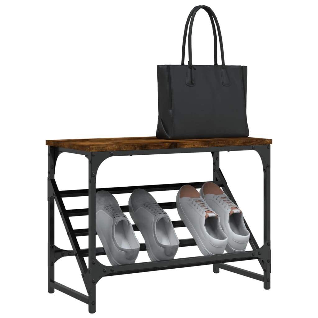 Rack de chaussures Vidaxl 60x30x45 cm Coule de chêne fumé en bois