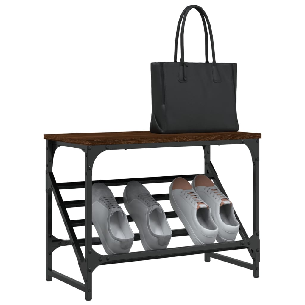 Rack à chaussures Vidaxl 60x30x45 cm Couleur de chêne brun en bois transformé